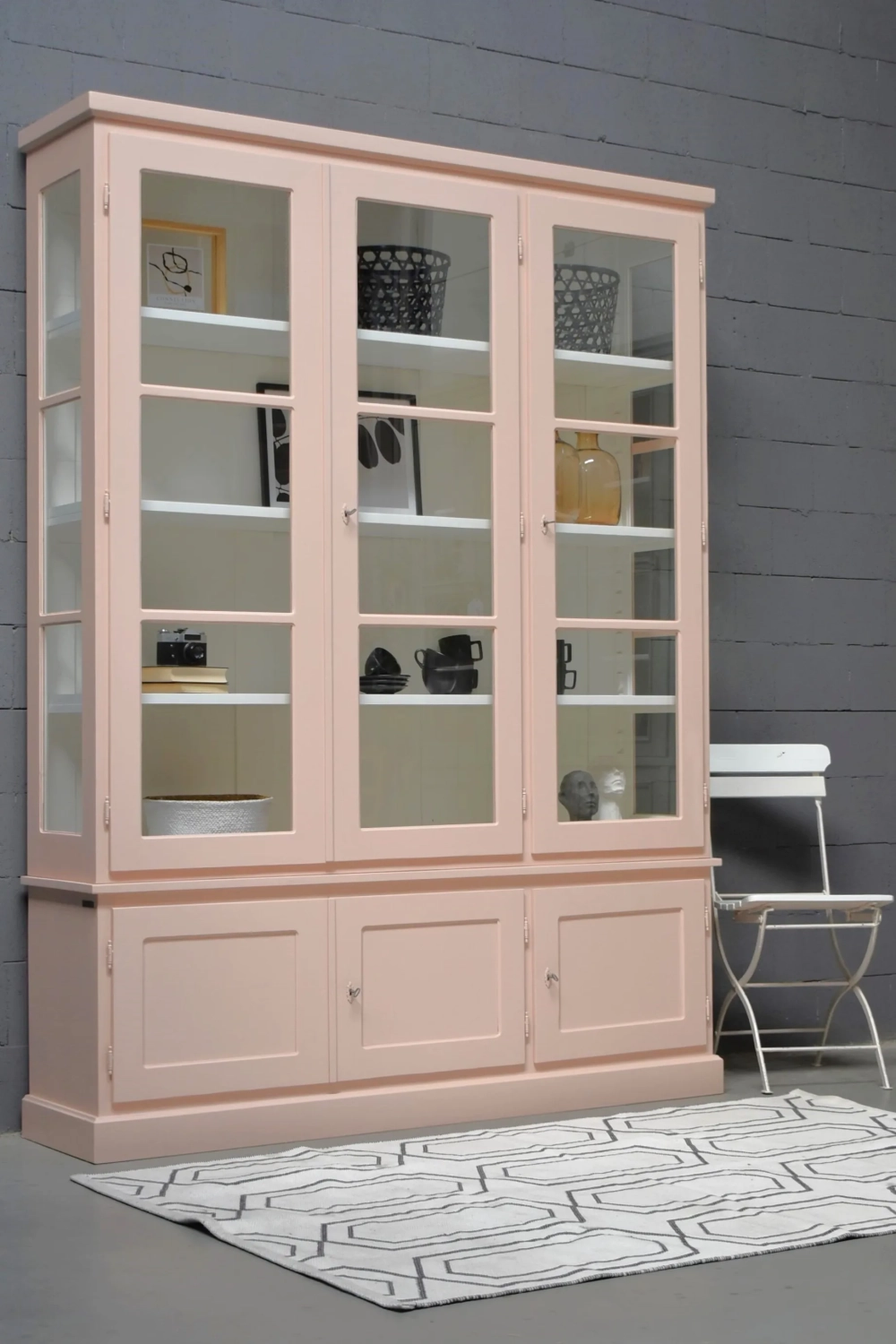 Vitrinekast Monaco 3-Powder Peach