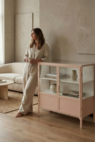 Apothekerskast Vitrine 2-Powder Peach